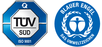 TÜV SÜD ISO 9001 und Blauer Engel